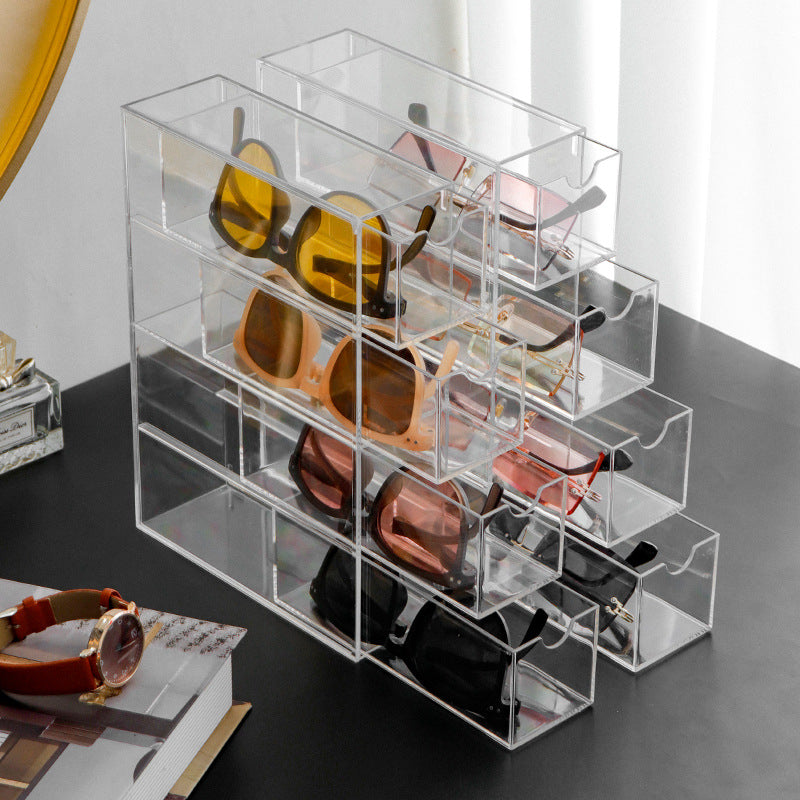 Acrylic Simple Clear Glasses Organizer Display Stand Sunglasses Collection Box