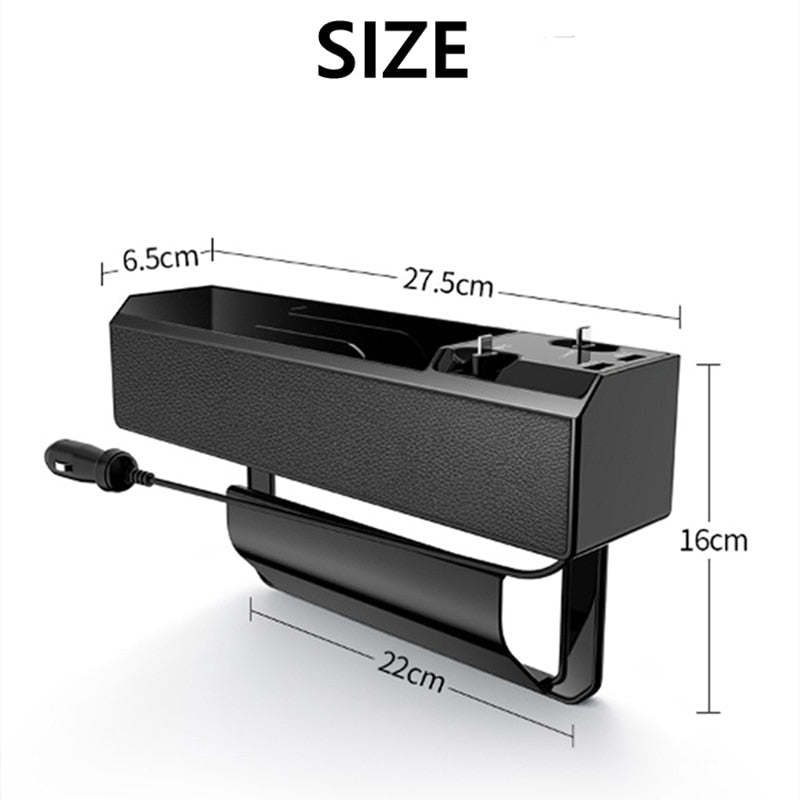 Fast Charging Car Seat Crevice Storage Box Seat