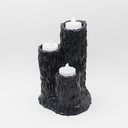 Halloween Candlestick Melting Candle Cluster Melting Black Lava Candle Holder