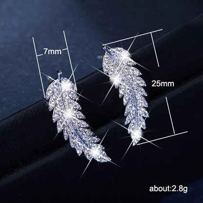 Huitan Luxury Leaf Shape Women Earrings