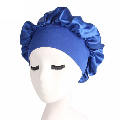 Adjust Solid Satin Bonnet Hair Styling Cap Long Hair Care