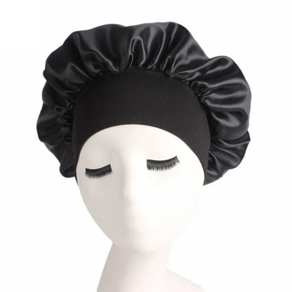 Adjust Solid Satin Bonnet Hair Styling Cap Long Hair Care