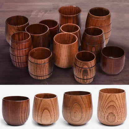 Wooden Big Belly Cups Handmade Natural Spruce Wood Cups