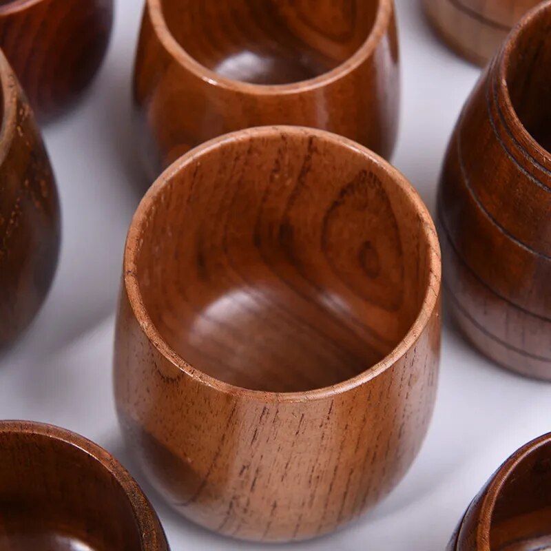 Wooden Big Belly Cups Handmade Natural Spruce Wood Cups