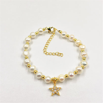 Women's Fashion Irregular Shaped Baroque Style Freshwater Pearl Bracelet