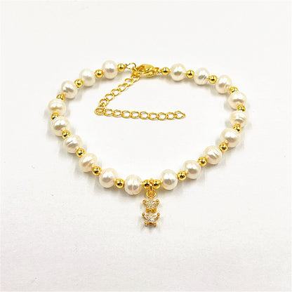 Women's Fashion Irregular Shaped Baroque Style Freshwater Pearl Bracelet