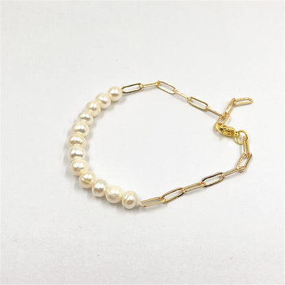 Women's Fashion Irregular Shaped Baroque Style Freshwater Pearl Bracelet