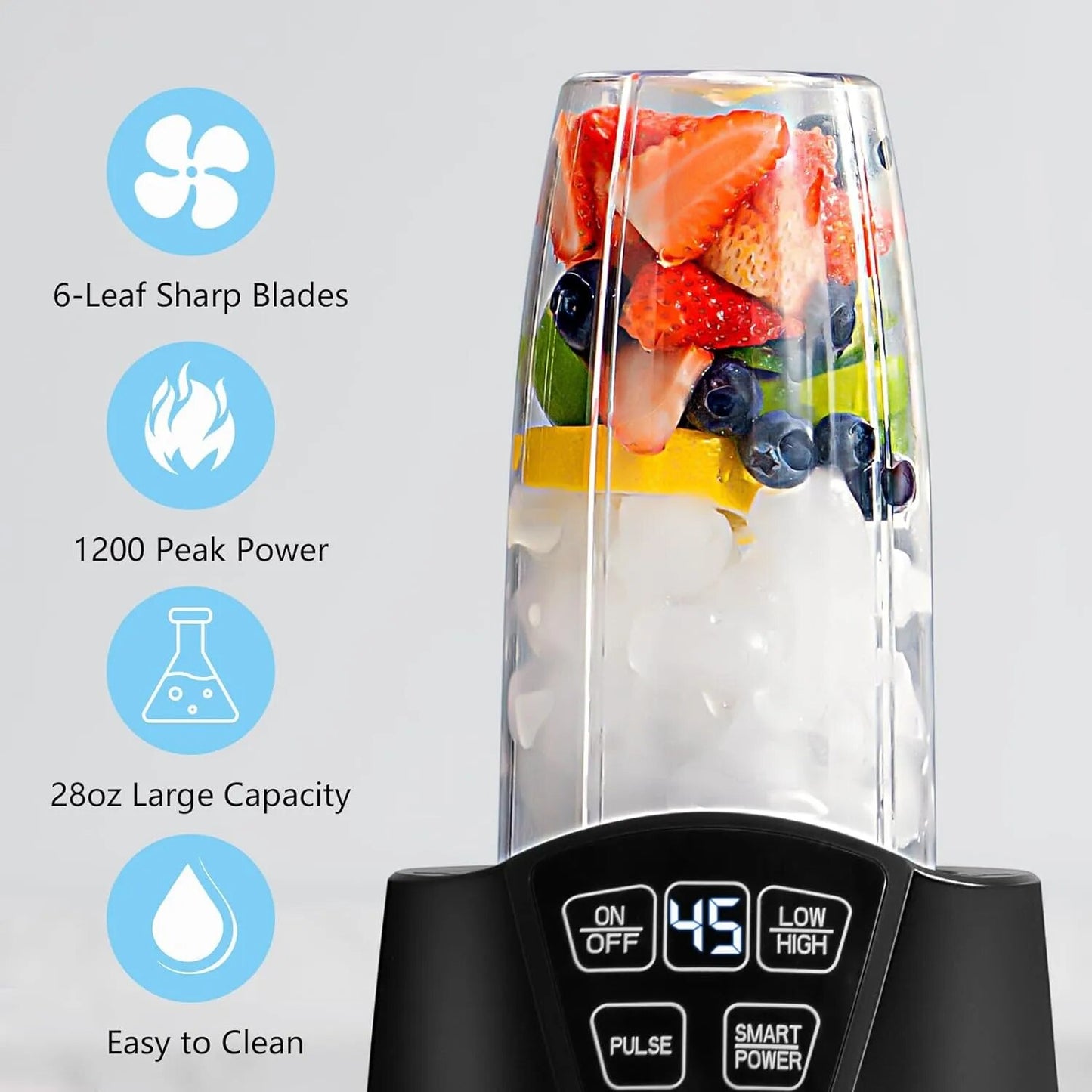 Lecker Blender with 1200-Peak-Watts