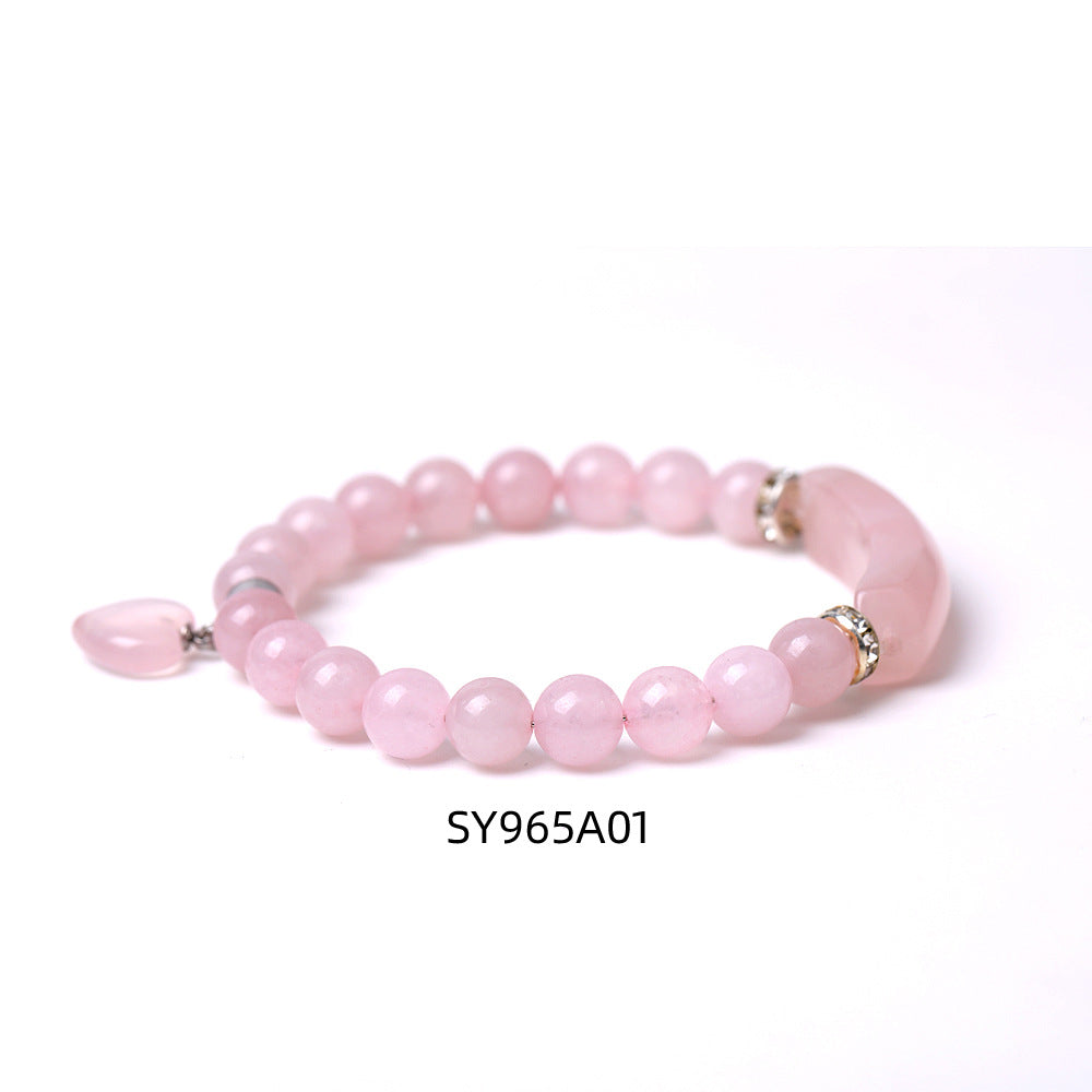 Tigereye Peach Heart Natural Stone Bridge Bracelet