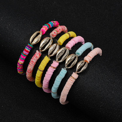 Bohemian Ethnic Style Shell Color Polymer Clay Bracelet