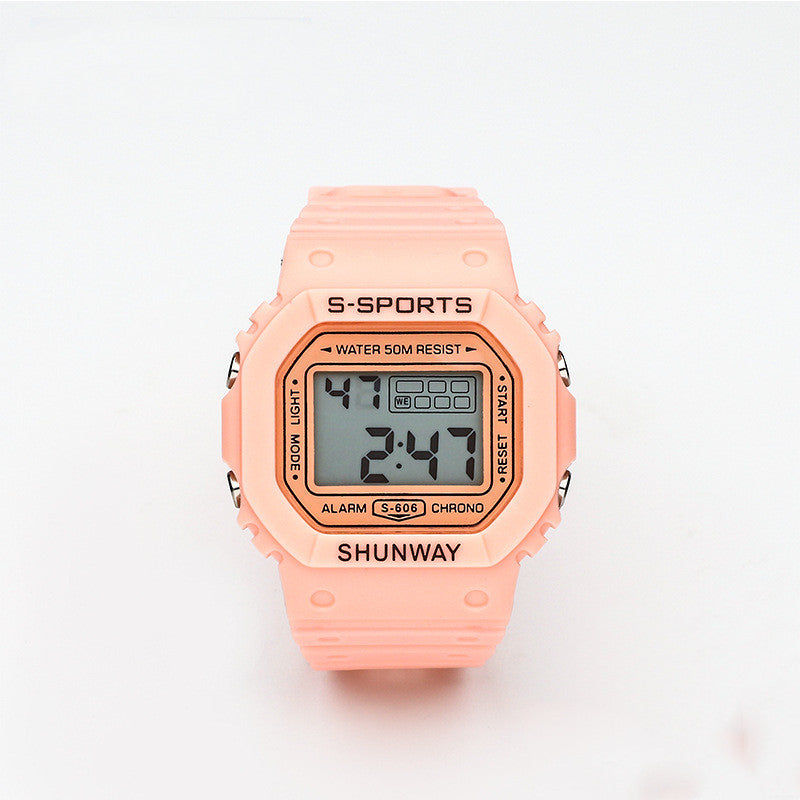 Waterproof Luminous Small Square Student Electronic Watch