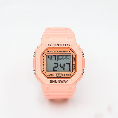 Waterproof Luminous Small Square Student Electronic Watch