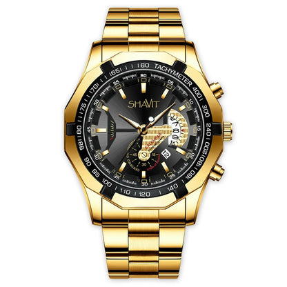 Classic Gold Men Quartz Watch Relojes De Hombre Stainless Steel Business Watches