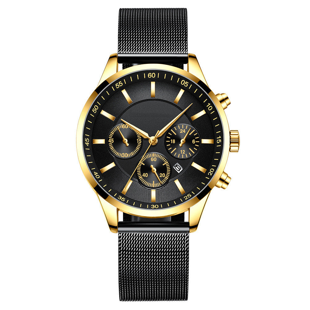 Mens Fashion Mesh Strap Waterproof Watch