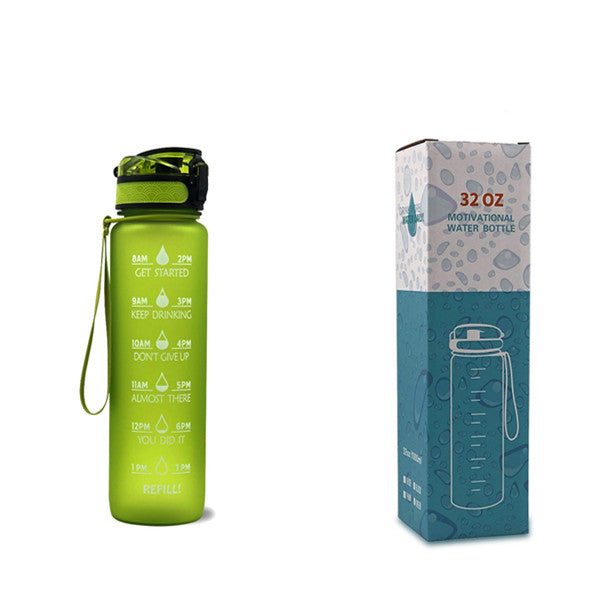 Tritan Water Bottle With Time Marker Bounce Cover Motivational Water Bottle