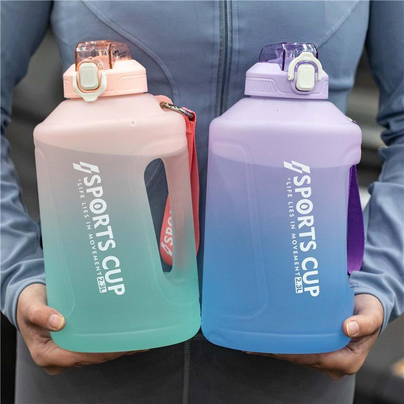 Extra Large Capacity Cup With Straw Fitness Sports Water Bottle